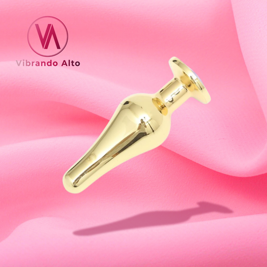 Plug Anal Dorado con Joya (TALLE L)