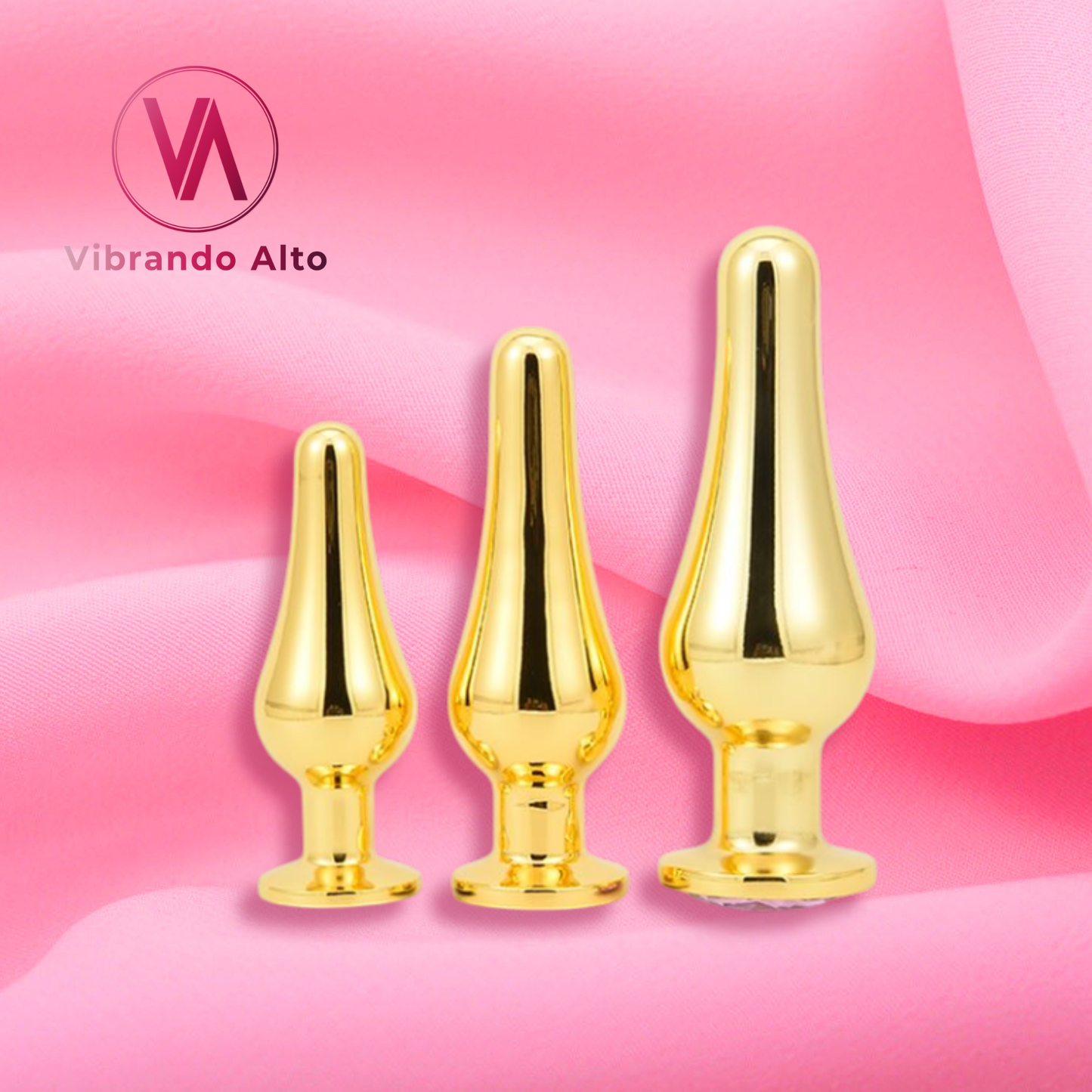 Plug Anal Dorado con Joya (TALLE L)