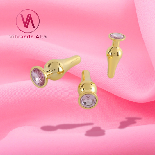 Plug Anal Dorado con Joya (TALLE L)