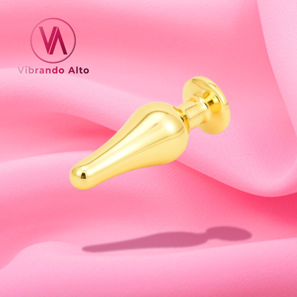 Plug Anal Dorado con Joya (TALLE L)