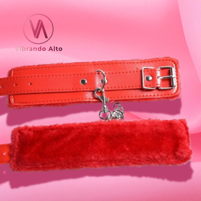 KIT Bondage Rojo + Vibrador (7 Piezas) 😈
