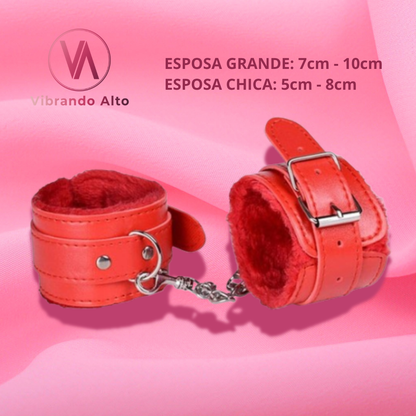 KIT Bondage Rojo + Vibrador (7 Piezas) 😈